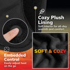Hot Threadz Heated Hand Warmer 3 Heat Settings Water-Resistant Nylon Rechargeable Battery Black