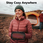 Hot Threadz Heated Hand Warmer 3 Heat Settings Water-Resistant Nylon Rechargeable Battery Black