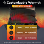 Hot Threadz Heated Neck Warmer 3 Heat Settings Polar Fleece & Arctic Plush Rechargeable Black