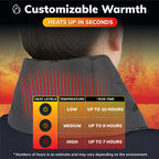 Hot Threadz Heated Scarf, Rechargeable, 3 Heat Settings, Water Resistant, Fleece Lined, Solid Pattern, Adult Unisex, Gray, One Size