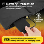 Hot Threadz Heated Scarf, Rechargeable, 3 Heat Settings, Water Resistant, Fleece Lined, Solid Pattern, Adult Unisex, Gray, One Size