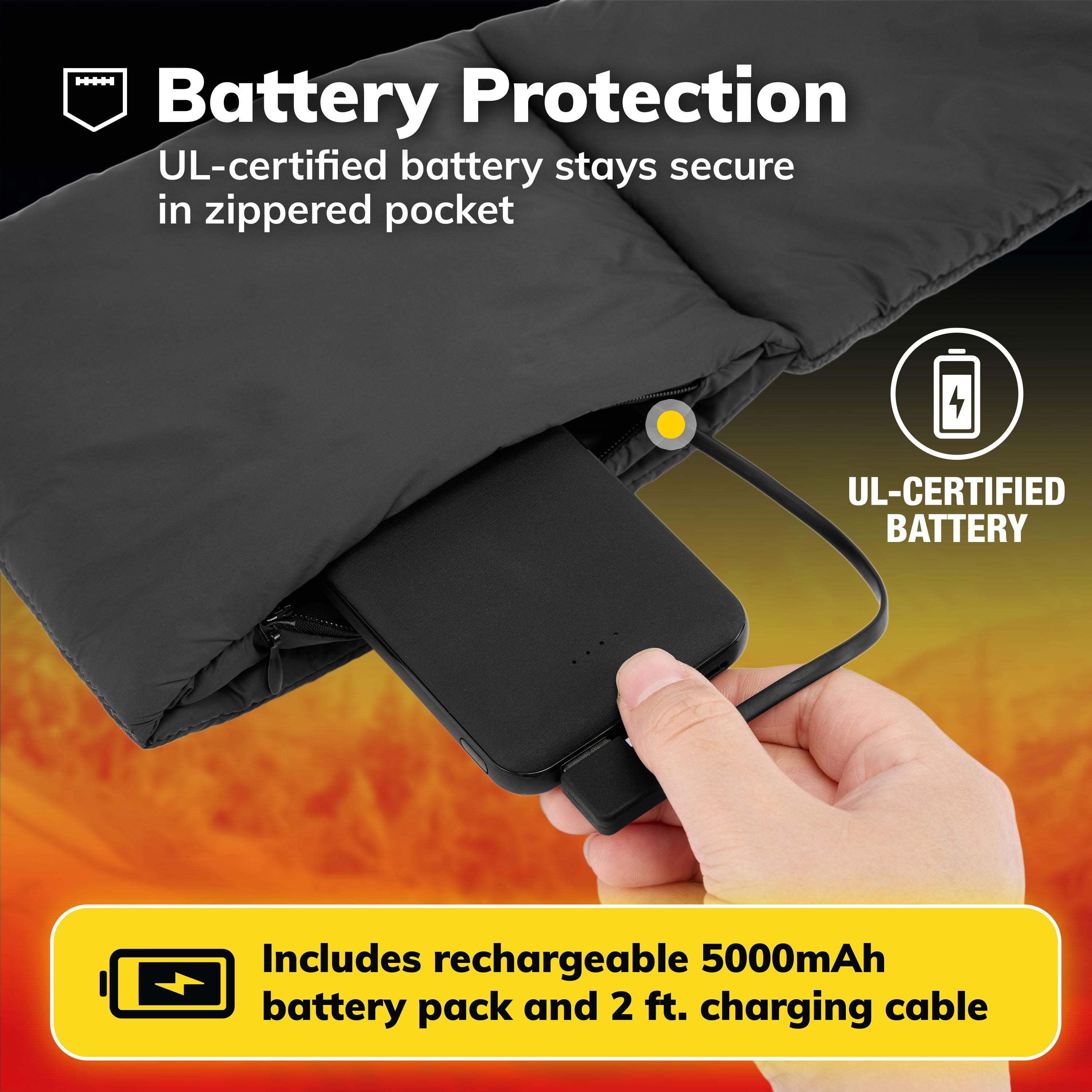 Hot Threadz Heated Scarf, Rechargeable, 3 Heat Settings, Water Resistant, Fleece Lined, Solid Pattern, Adult Unisex, Gray, One Size